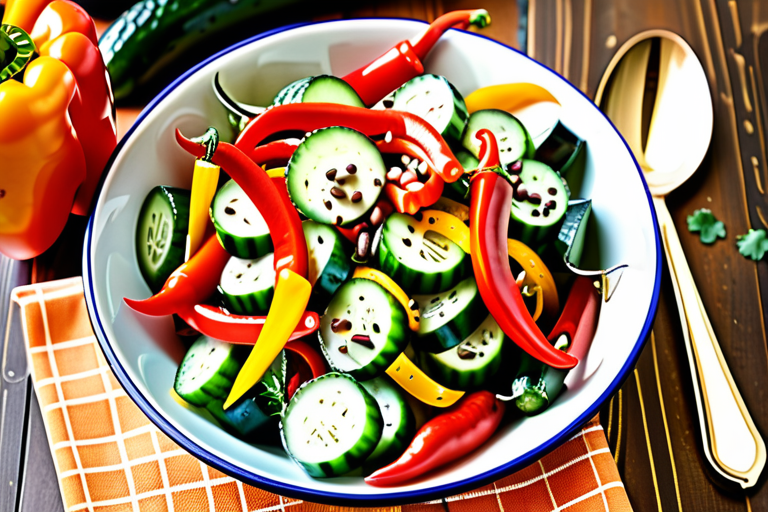sweet pepper and cucumber salad