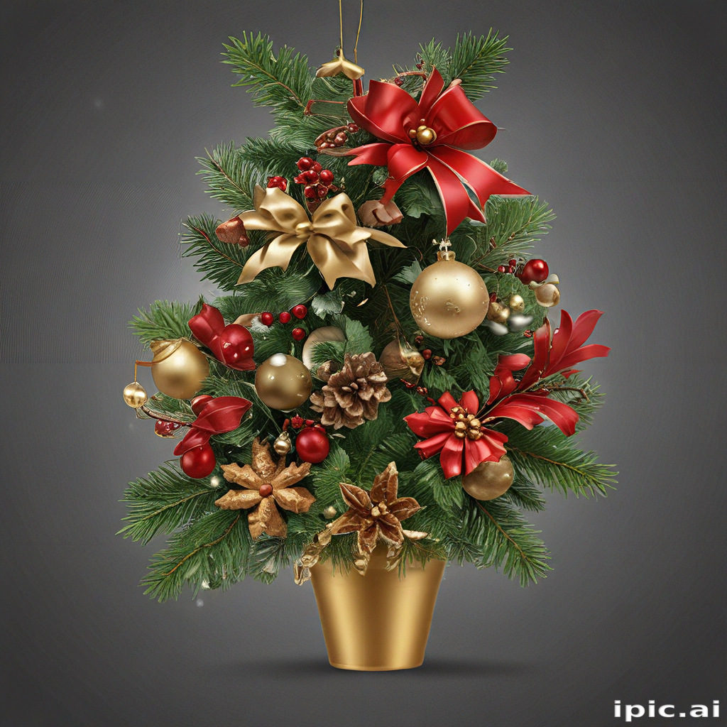 Beautifully Decorated Christmas Tree with Gold and Red Ornaments and ...