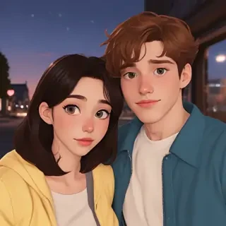 cartoon couple aesthetic