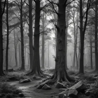 forest clipart black and white