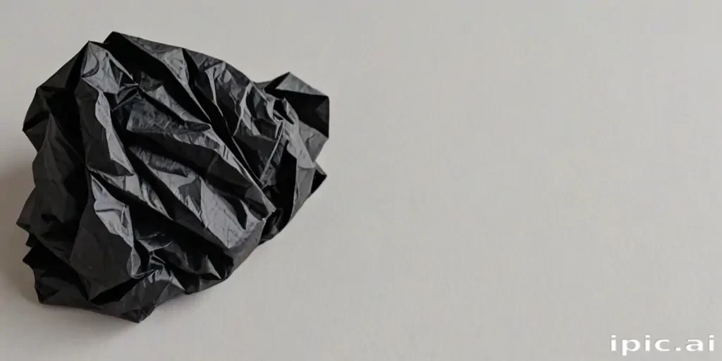 black crumpled paper