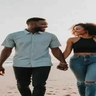 black couple holding hands
