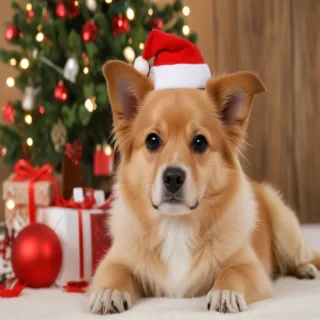 wallpaper christmas dog