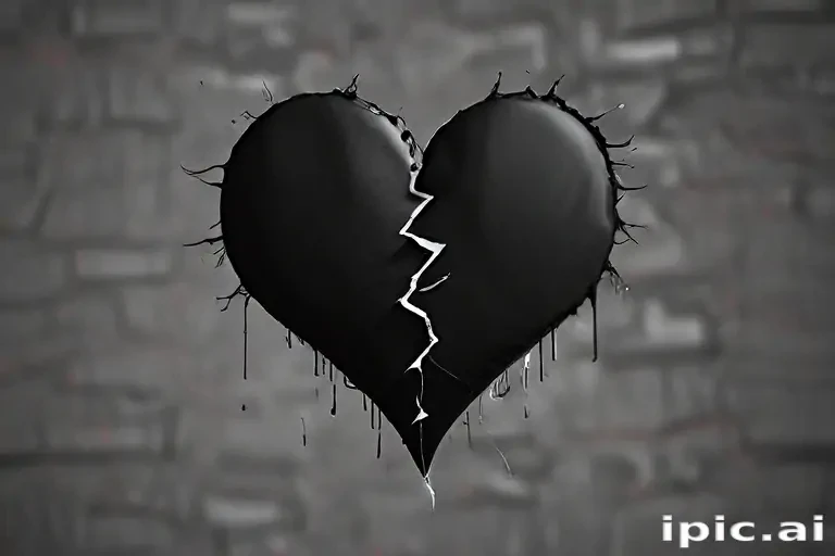 broken heart black