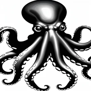 black and white octopus clipart