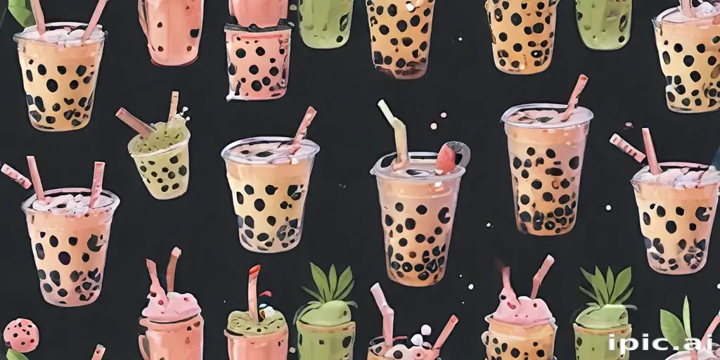 aesthetic boba tea background