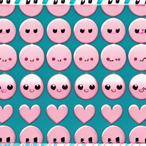 Pink Face Background Colorful Collection of Cute Pink Faces with Various Expressions on ...