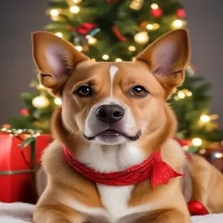 dog christmas background