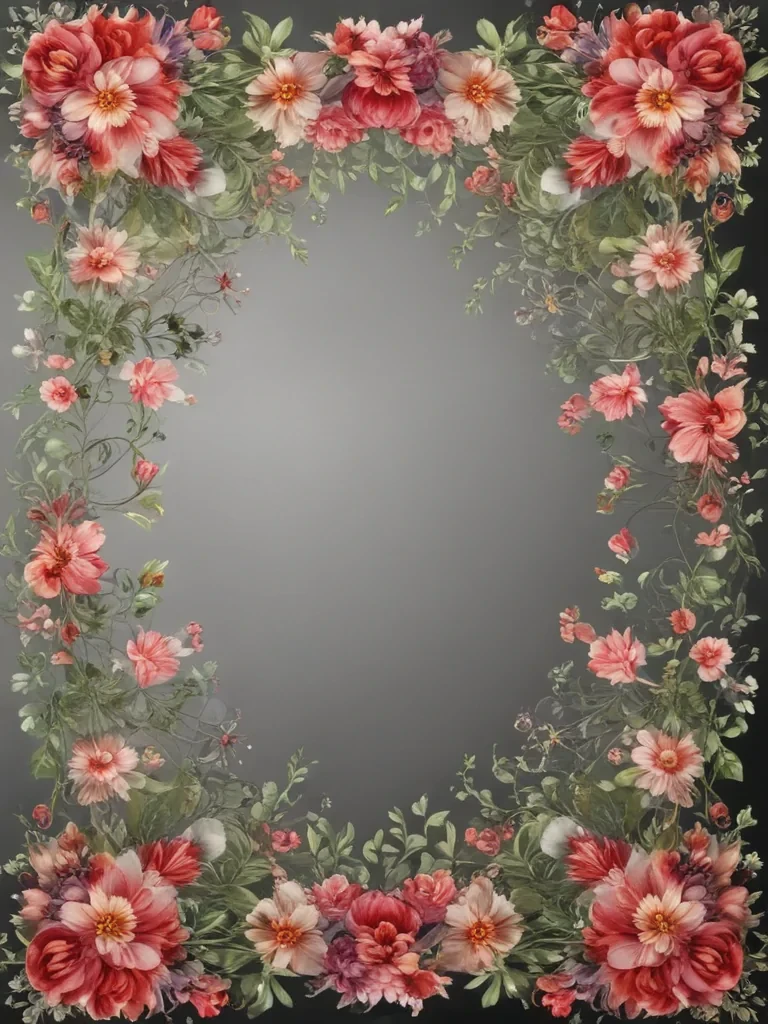 transparent floral border