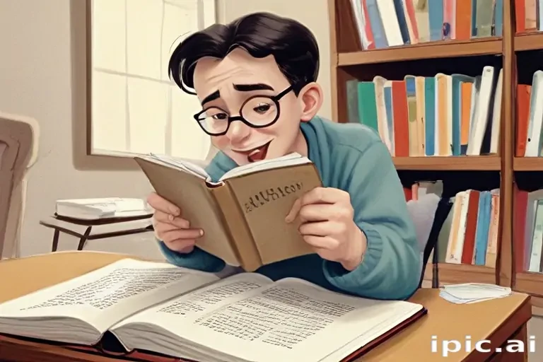 cartoon of reading
