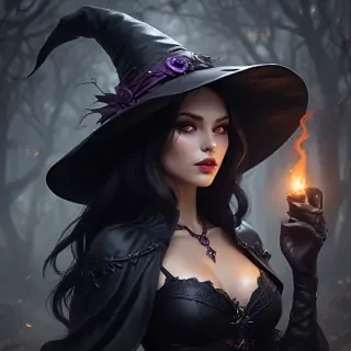 beautiful dark witch fantasy art