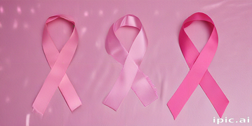 Three Beautiful Ribbons in Shades of Pink Symbolizing Hope and Awareness