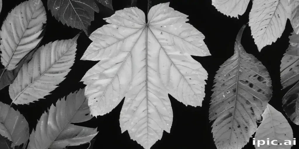 leaf white and black