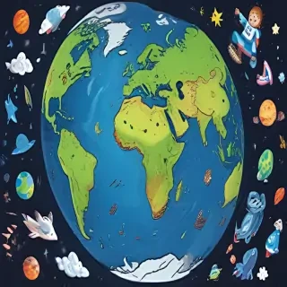 cartoon picture of the planet earth