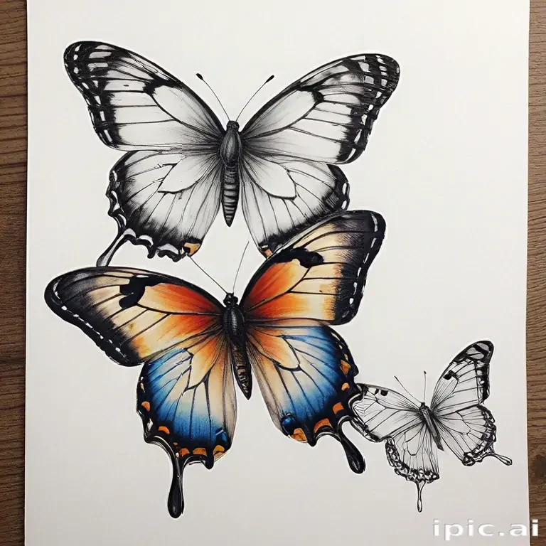 drawing butterflies