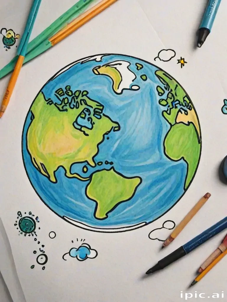 earth cartoon drawing