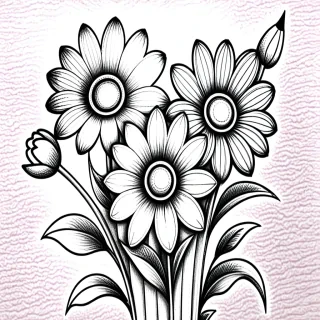 pencil drawn flowers