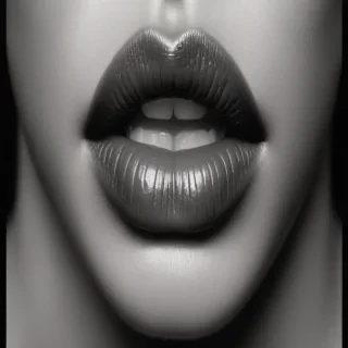 lips black and white clipart