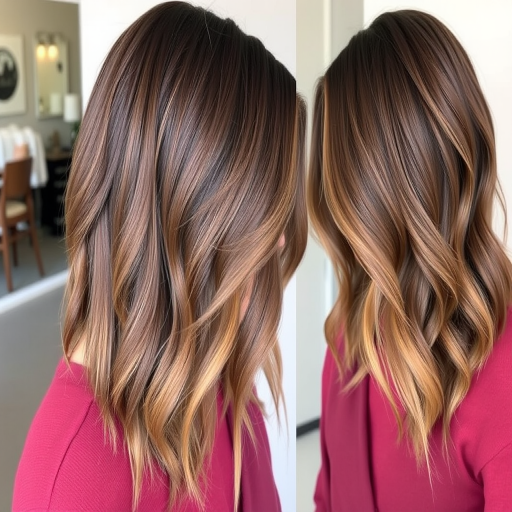 Sophisticated ash brown lob with subtle balayage, named "Smoky Quartz," offers a low-maintenance yet chic look with natural dimension and movement
