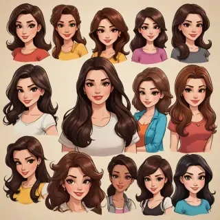 brunette cartoon characters