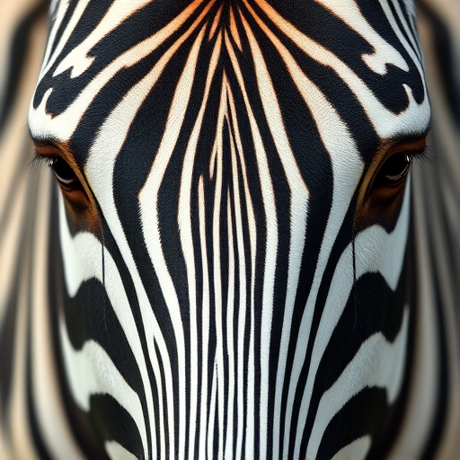 Create a high-resolution close-up image of a zebra pattern using a DSLR camera with a 50mm lens, f/2.8 aperture, ISO 200, natural lighting, centered composition.