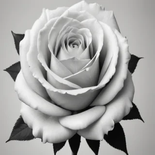 black and white rose clip art