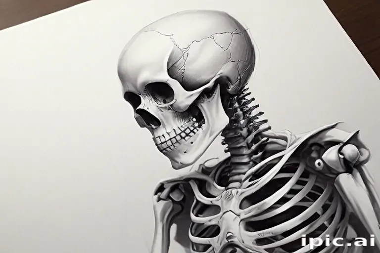 creative skeleton drawing art