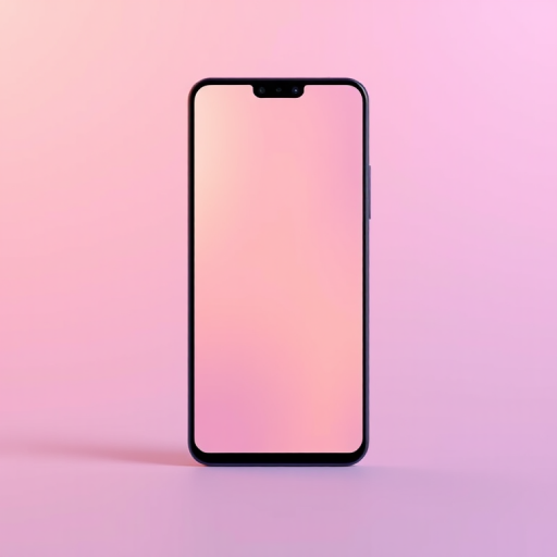 generate a minimalist smartphone display with a smooth gradient background transitioning from soft peach to lavender at a 24mm focal length, f/2.8 aperture, shutter speed 1/60s, taken from a straight-on view using a digital mirrorless camera
