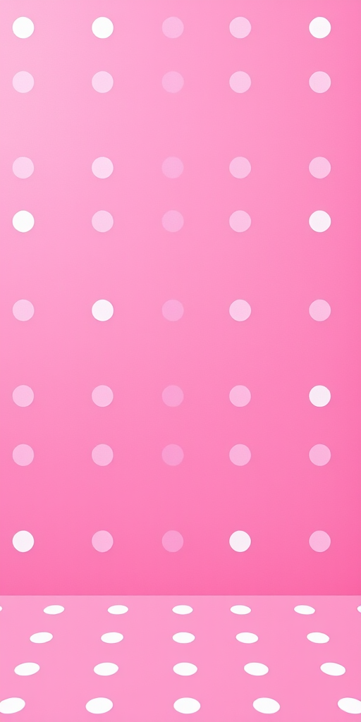 Create a vibrant pink background with evenly spaced white polka dots, taken with a DSLR camera, 50mm lens, f/2.8 aperture, ISO 100, and a shallow depth of field for enhanced clarity.