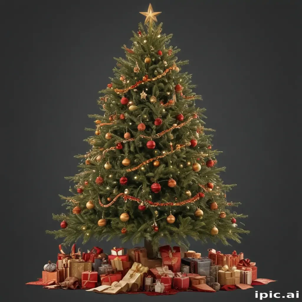 Beautifully Decorated Christmas Tree Surrounded by Colorful Gift Boxes ...