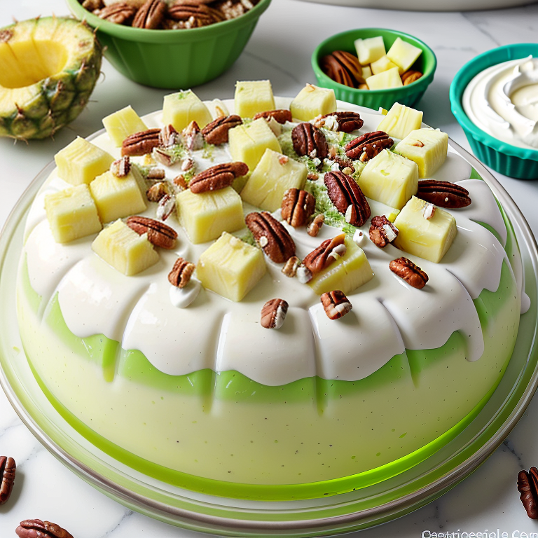 lime jello salad with cream cheese pineapple and pecans