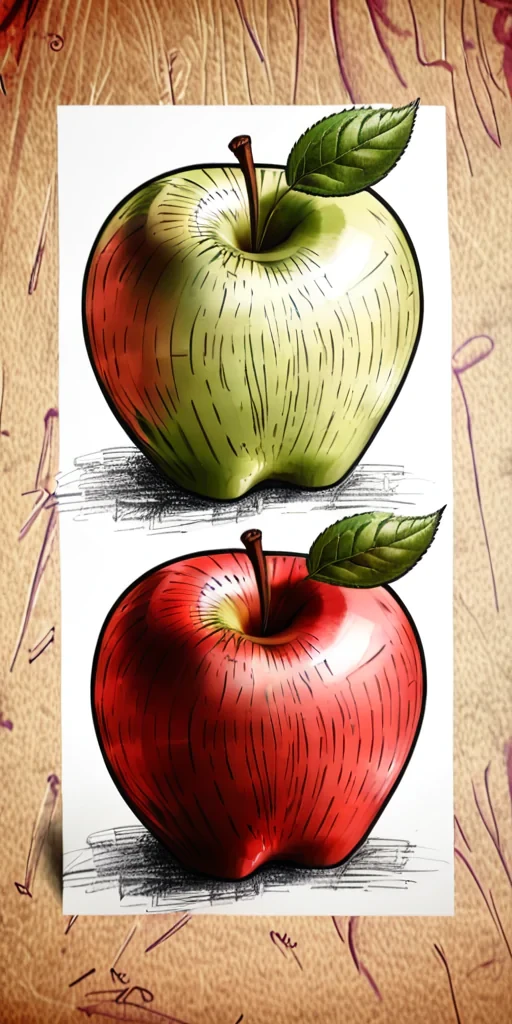 drawn apples