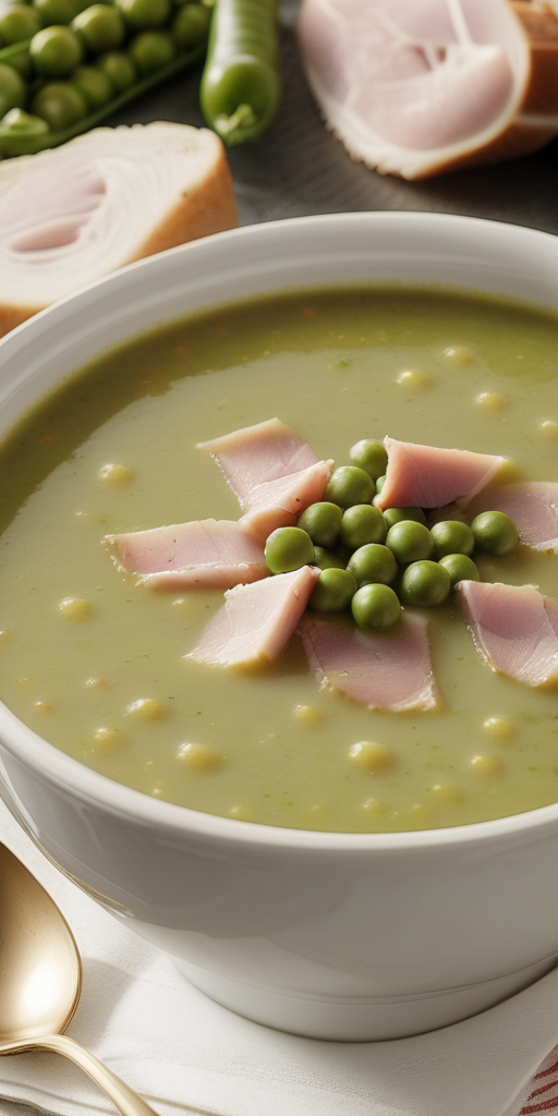 calories pea soup with ham