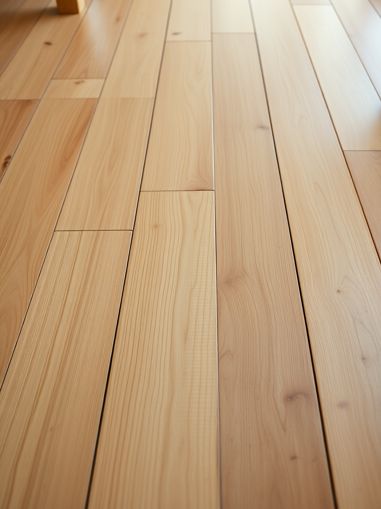high-resolution image of a wooden floor with smooth light-colored bamboo planks, captured with a DSLR camera at f/8 aperture, ISO 100, 1/60s shutter speed, low-angle view, natural lighting, 24mm lens