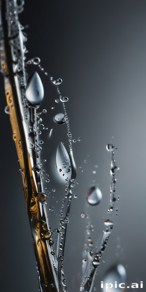 Close-Up of Water Droplets on a Transparent Surface with Dramatic Lighting