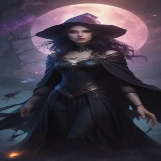 beautiful dark witch fantasy art