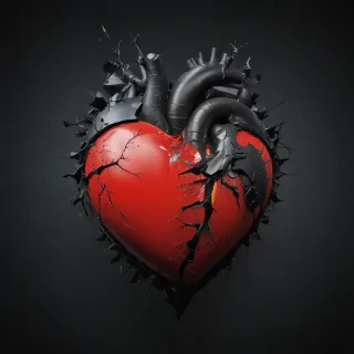 broken heart black background