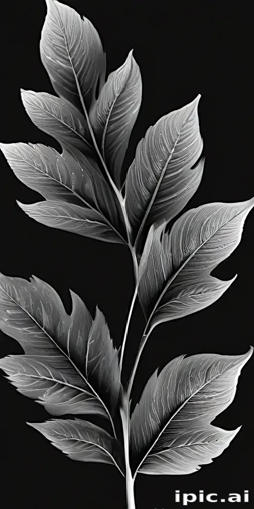 black and white leaf clip art
