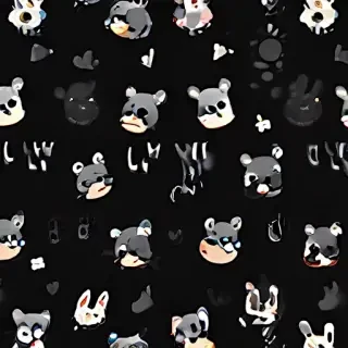 black wallpaper cute