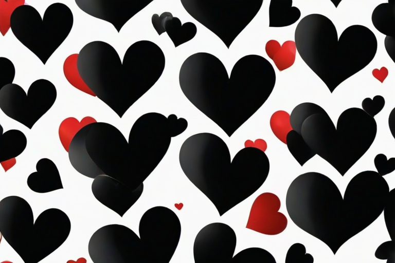 hearts background black