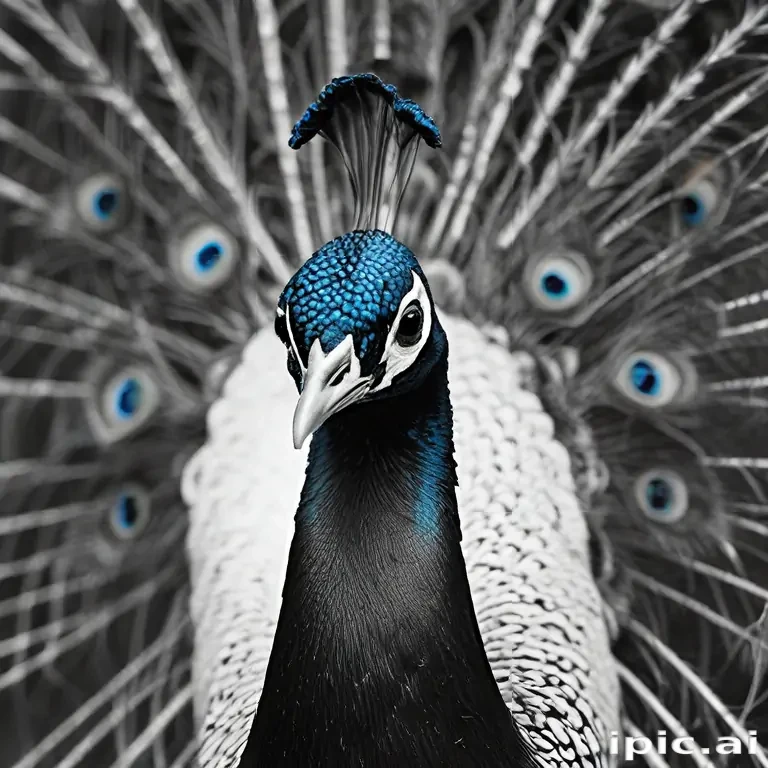 peacock black and white