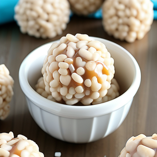 caramel marshmallow rice krispie balls