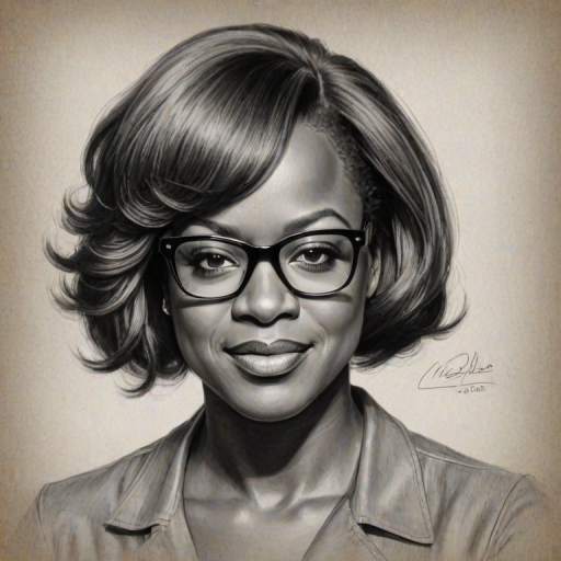 Beautiful Viola Davis, pencil sketch, portrait of beautiful woman 60s in glasses, hair style beatnik, outline, clear lines, fine lines, 8k