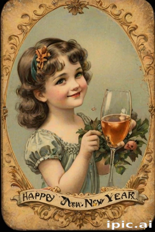 happy new year vintage