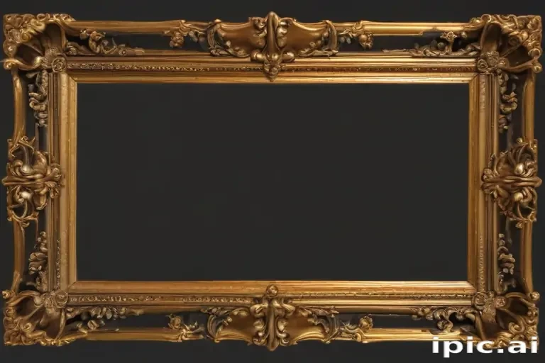 rectangle gold frame png