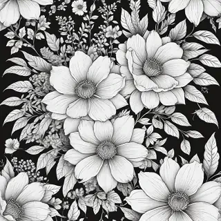 floral line art