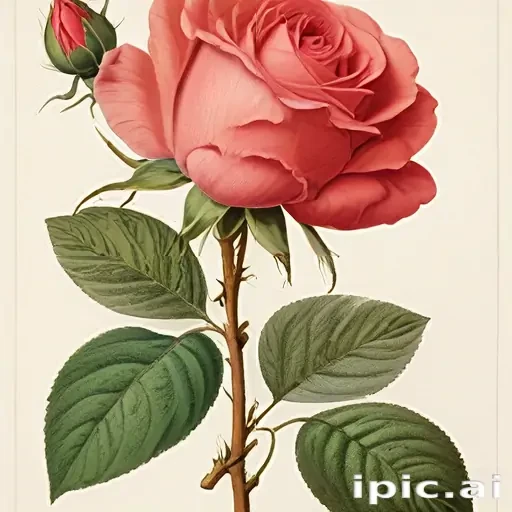 vintage rose illustration