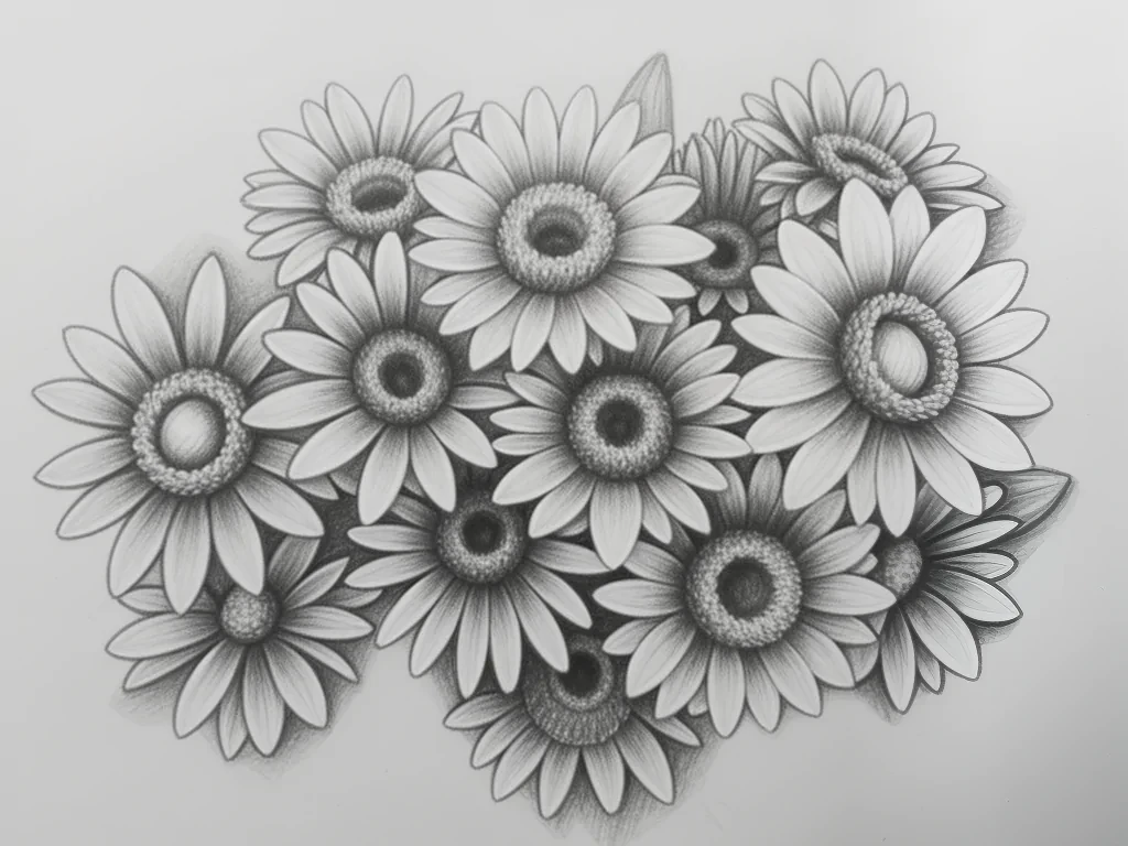 pencil drawing flowers