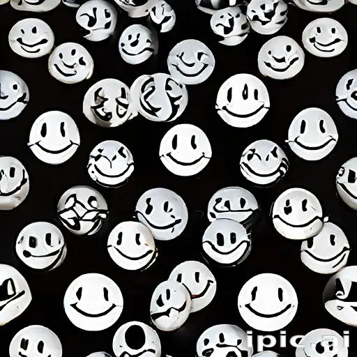 white smiley face black background