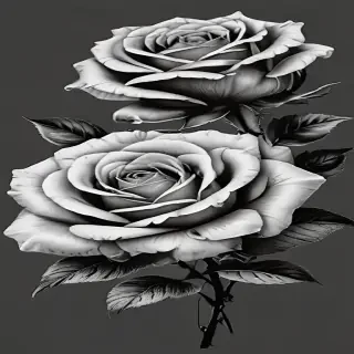 roses clipart black and white